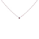 Sterling Silver Rhodolite Enamel Bead Chain Necklace 18 Inch