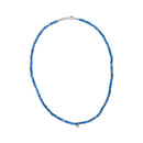Sterling Silver Diamond Accent Blue Lapis Bead Station Necklace