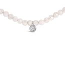 Sterling Silver Moonstone Bead Station Necklace with Diamond Accent