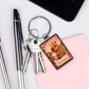 Personalized Capybara Keychain with Name - Kawaii Capybara Boba Tea Design on Silver Stainless Steel Rectangle Charm - Cute Gift for Teen Girls