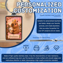 Personalized Capybara Keychain with Name - Kawaii Capybara Boba Tea Design on Silver Stainless Steel Rectangle Charm - Cute Gift for Teen Girls