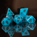 Neon Blue Acrylic Dice Set