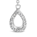 Sterling Silver Created Blue Sapphire and Diamond Accent Y Necklace