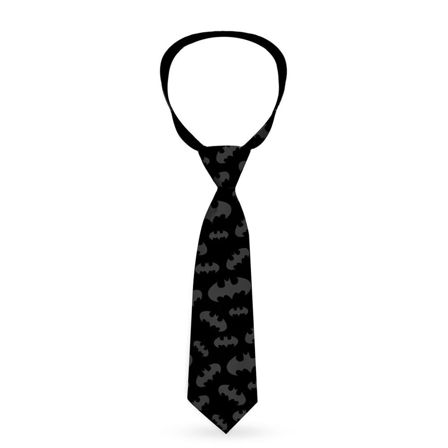 Necktie Standard - Bat Signal-1 Scattered Black Gray