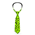 Necktie Standard - Riddler "?" Scattered Lime Green Black