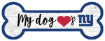 New York Giants Football Dog Bone White Wooden Sign