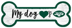 New York Jets Football Dog Bone White Wooden Sign