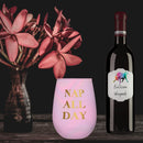 Nap All Day Stemless Wine Glass in Iridescent Tinted Pink | 20 oz.