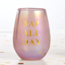 Nap All Day Stemless Wine Glass in Iridescent Tinted Pink | 20 oz.