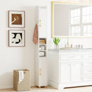 Narrow Bathroom Storage Cabinet with Shelves & Paper Holder