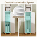 Narrow Bathroom Storage Cabinet with Shelves & Paper Holder