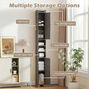 Narrow Bathroom Storage Cabinet with Shelves & Paper Holder