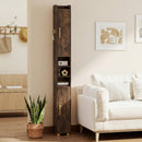 Narrow Bathroom Storage Cabinet with Shelves & Paper Holder