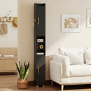 Narrow Bathroom Storage Cabinet with Shelves & Paper Holder