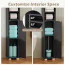 Narrow Bathroom Storage Cabinet with Shelves & Paper Holder