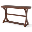 Narrow Console Table Vintage 52 Inch Long with Open Storage Shelf