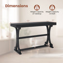 Narrow Console Table Vintage 52 Inch Long with Open Storage Shelf