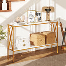 Narrow Console Table 2-Tier Entryway Table with Storage