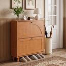 Narrow Shoe Cabinet with Adjustable and Removable Shelves for Entryway Foyer