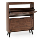 Narrow Shoe Cabinet with Flip Drawers and Adjustable Shelves