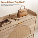 Narrow Shoe Storage Cabinet with Flip Drawers & Shelves