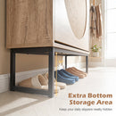 Narrow Shoe Storage Cabinet with Flip Drawers & Shelves