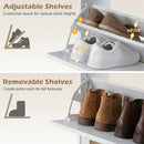 Narrow Shoe Storage Cabinet with Flip Drawers & Shelves