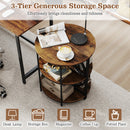 Narrow Side Table with Study Metal Frame and Storage Shelves