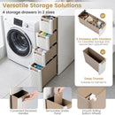 Narrow Storage Cabinet with Drawers and Removable Dividers