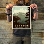 Glacier National Park: Bear (63 National Parks) Art Print