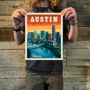 Austin, TX: Skyline (American Travel) Art Print