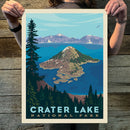 Crater Lake National Park: Watchman Peak Trail (63 National Parks) Art Print