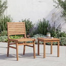 Teak Wood Patio Dining Chair with Slanted Back