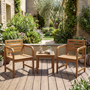 Teak Wood Patio Armchair with Slanted Back