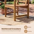 Teak Wood Patio Armchair with Slanted Back