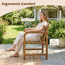 Teak Wood Patio Armchair with Slanted Back