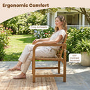 Teak Wood Patio Armchair with Slanted Back