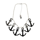 Necklace Sourpuss | Anchors Aweigh Nautical Statement Necklace in Black