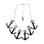 Necklace Sourpuss | Anchors Aweigh Nautical Statement Necklace in Black