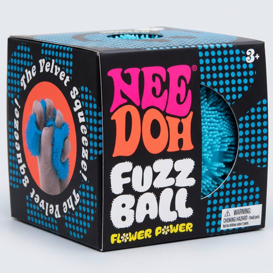 Schylling Nee-Doh Fuzz Ball Flower Power Blue Fuzzball