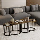 Nesting Coffee Table Set of 3 with Faux Marble Top