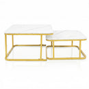 Nesting Coffee Table Set of 2 with Faux Marble Top