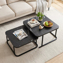 Nesting Coffee Table Set of 2 with Faux Marble Top