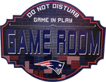 New England Patriots 12" Game Room Wood Sign