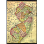 A Map of New Jersey 1895 Print