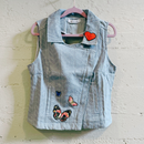 Nice Patches, Babe! Denim Vest Jacket with Zipper and Embroidered Patches [Sizes SM-XL]