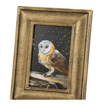 Night Barn Owl Framed Art | Halloween Vintage Style Desk Room Home Decor | 7" x 8.75"