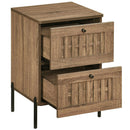 Nightstand Mid Century Modern End Table with Storage Drawers-Rustic Brown
