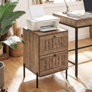 Nightstand Mid Century Modern End Table with Storage Drawers-Rustic Brown