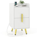 Nightstand Side Tables with 2 Drawers and 2 USB Ports